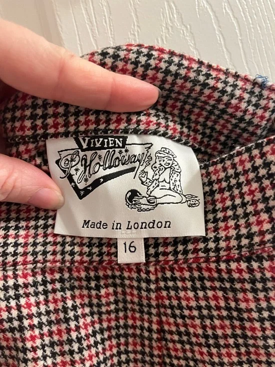 Vivien of Holloway Red and Black Checked Katherine Trousers - Picture 5 of 9